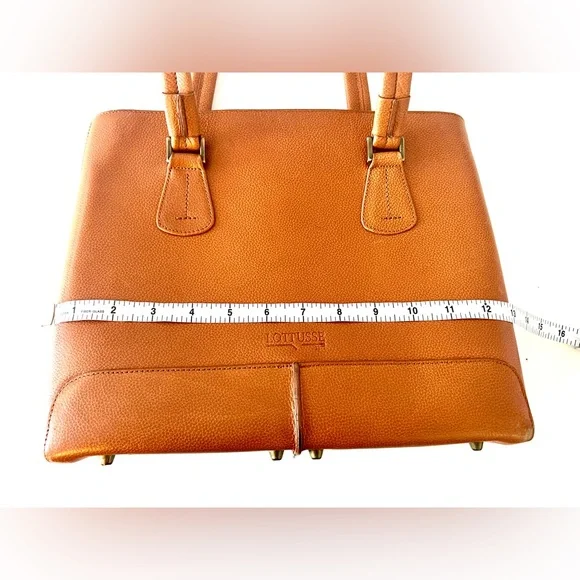 Lottusse Tan Leather Structured Shoulder Bag - Picture 7 of 9